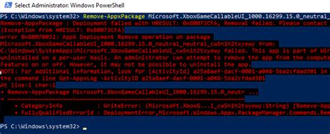 appxpackage|Remove.